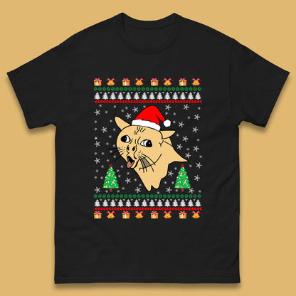 coughing cat christmas t shirt