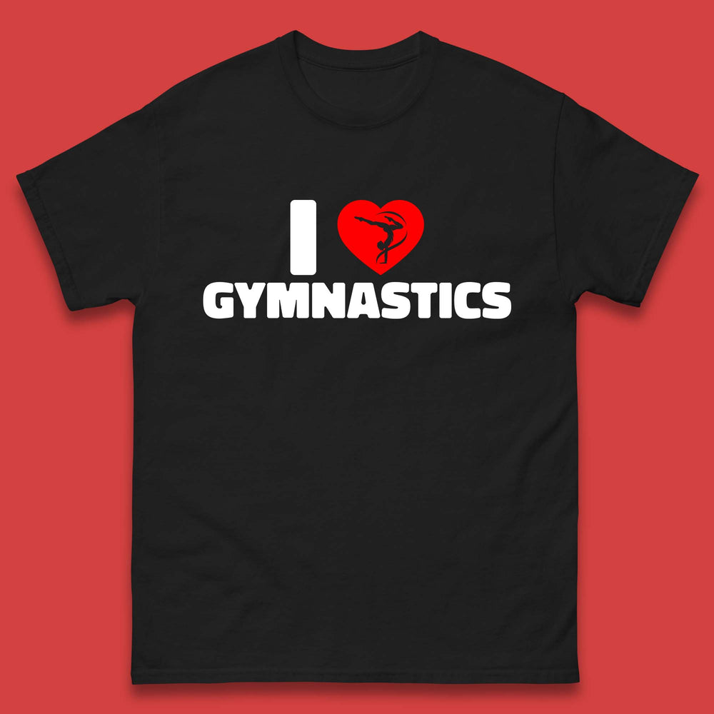 I Love Gymnastics Floor Exercises Sports Heart Gymnast Gymnastics Lover Mens Tee Top