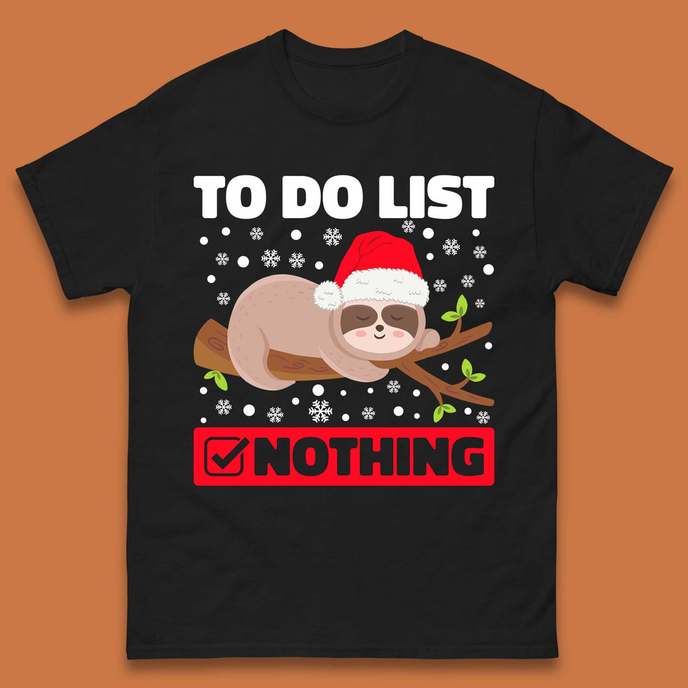 Lazy Sloth To Do List Christmas Mens T-Shirt
