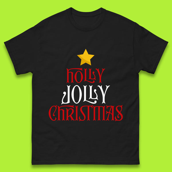 Holly Jolly Christmas Vibes Christmas Tree Festive Merry Xmas Mens Tee Top