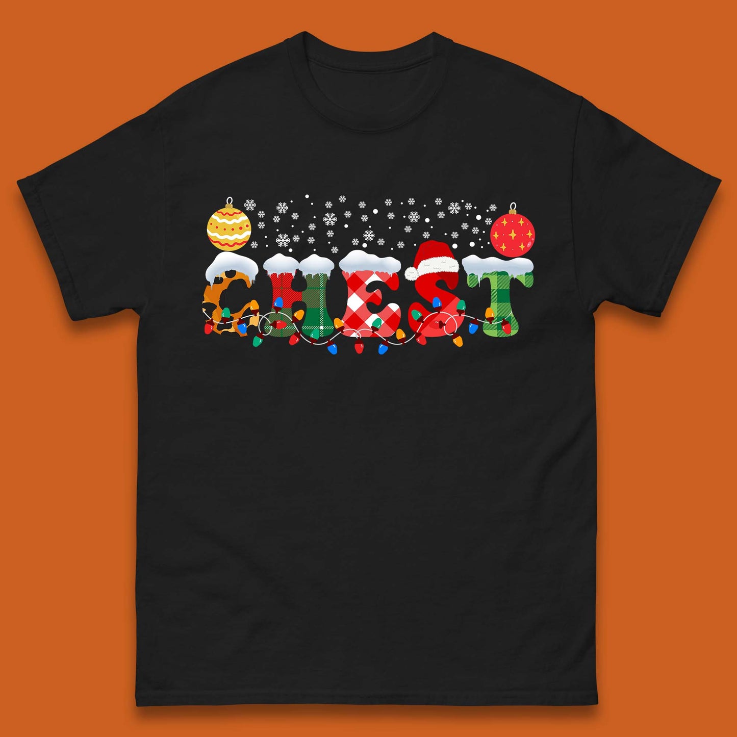 chest and nuts christmas snow winter t shirt