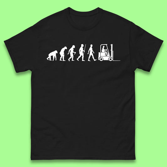 Funny Forklift Operator Evolution Vintage Evolution of Forklift Driver Mens Tee Top