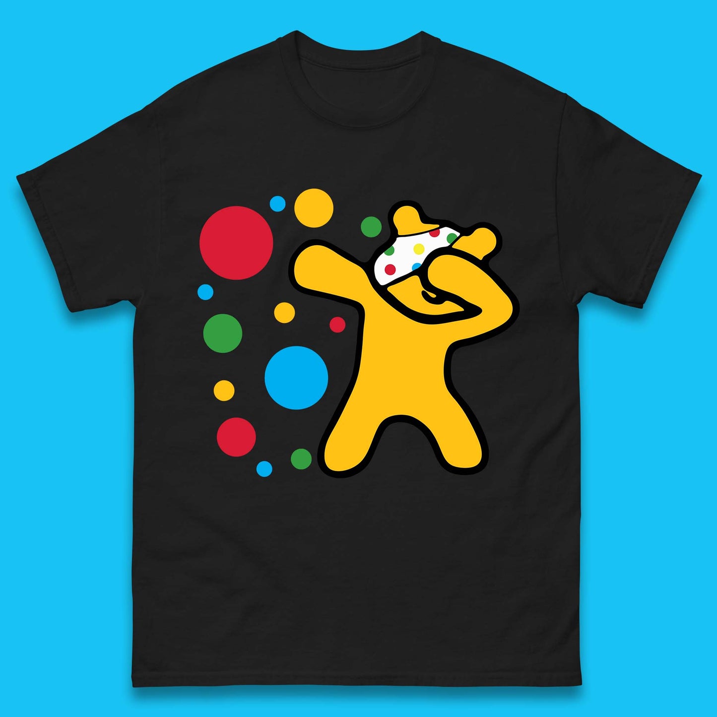 Dabbing Spotty Pudsey Bear Children In Need Dab Dance Spotty Day Donation Mens Tee Top