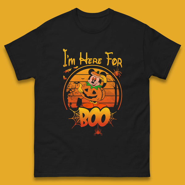 I'm Here For The Boo Halloween Disney Mickey Mouse Pumpkin Horror Scary Disneyland Trip Mens Tee Top