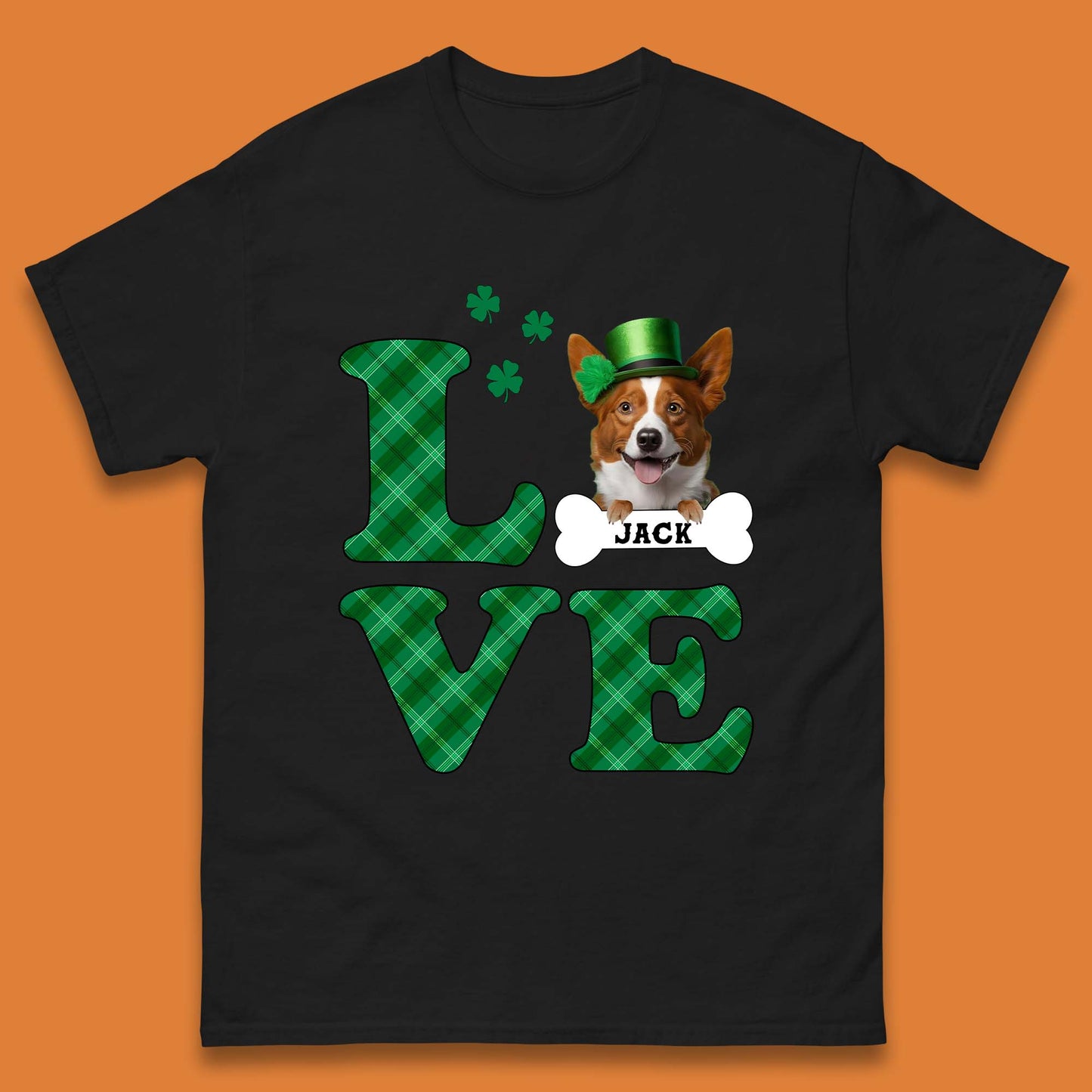 Personalised Love St. Patrick's Dog Mens T-Shirt