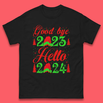 Good Bye 2023 Hello 2024 Merry Christmas Happy New Year Xmas Festive Celebration Mens Tee Top