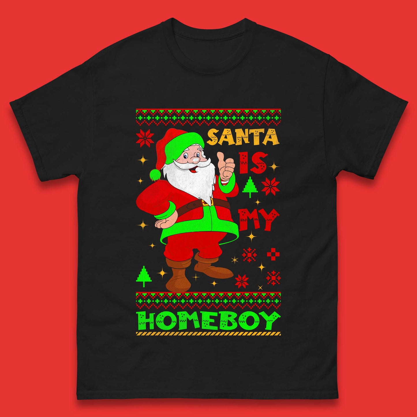 Santa Is My Homeboy Christmas Mens T-Shirt