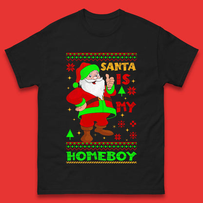 Santa Is My Homeboy Christmas Mens T-Shirt