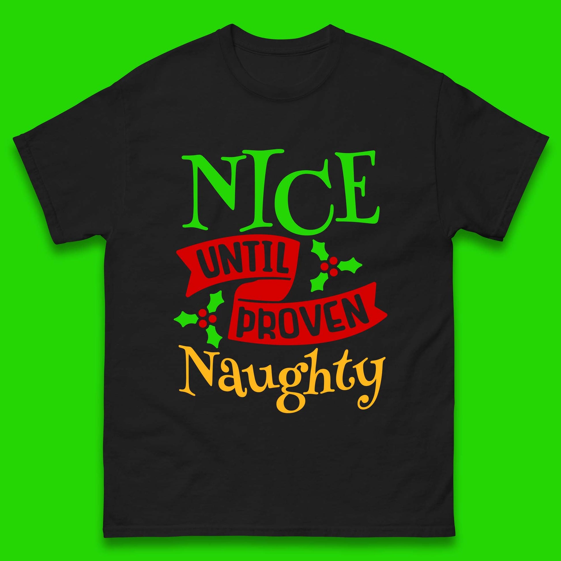 christmas nice until proven naughty t shirt
