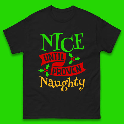 christmas nice until proven naughty t shirt