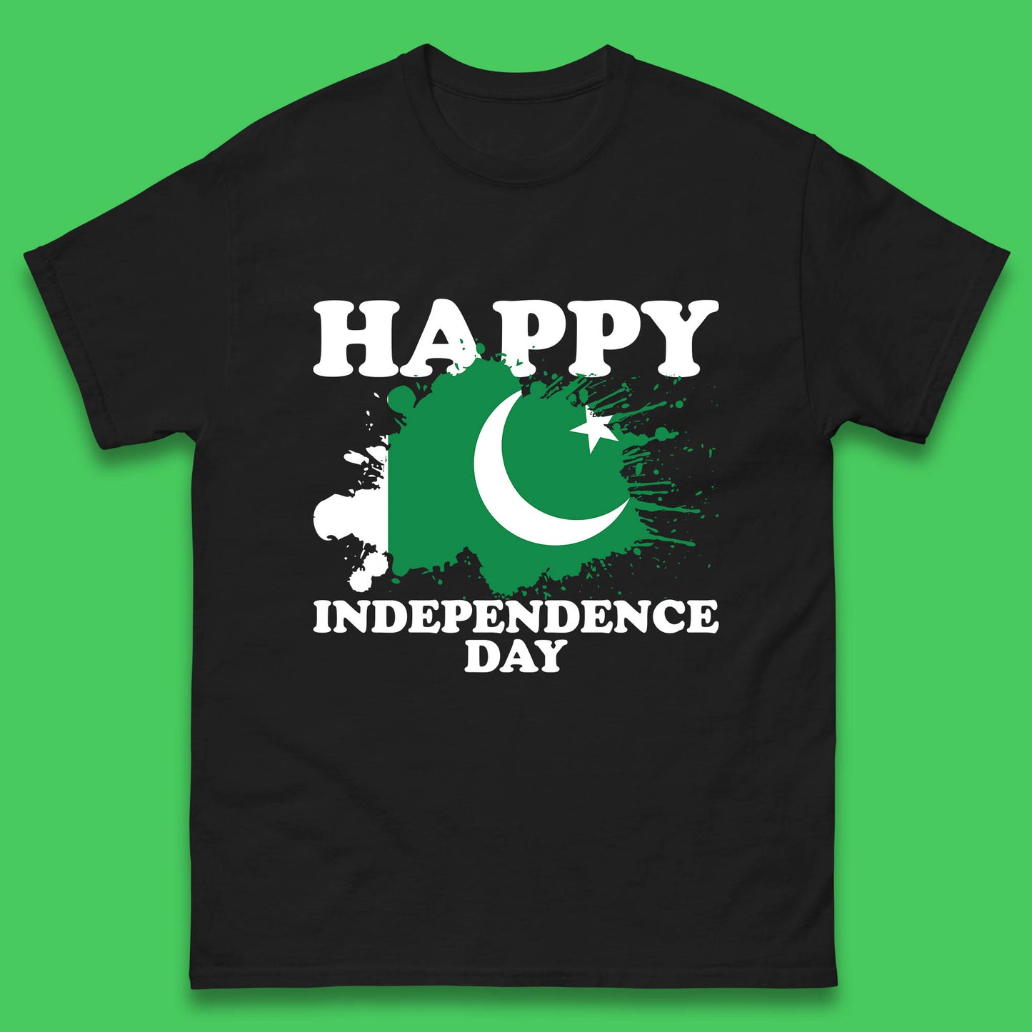 Happy Independence Day Pakistan 14th August Patriotic Pakistani Flag Mens Tee Top