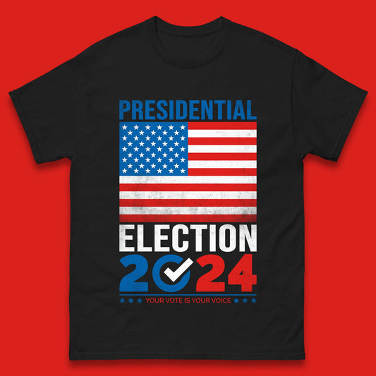 Presidential Election 2024 Your Vote Is Your Voice USA Flag Mens Tee Top