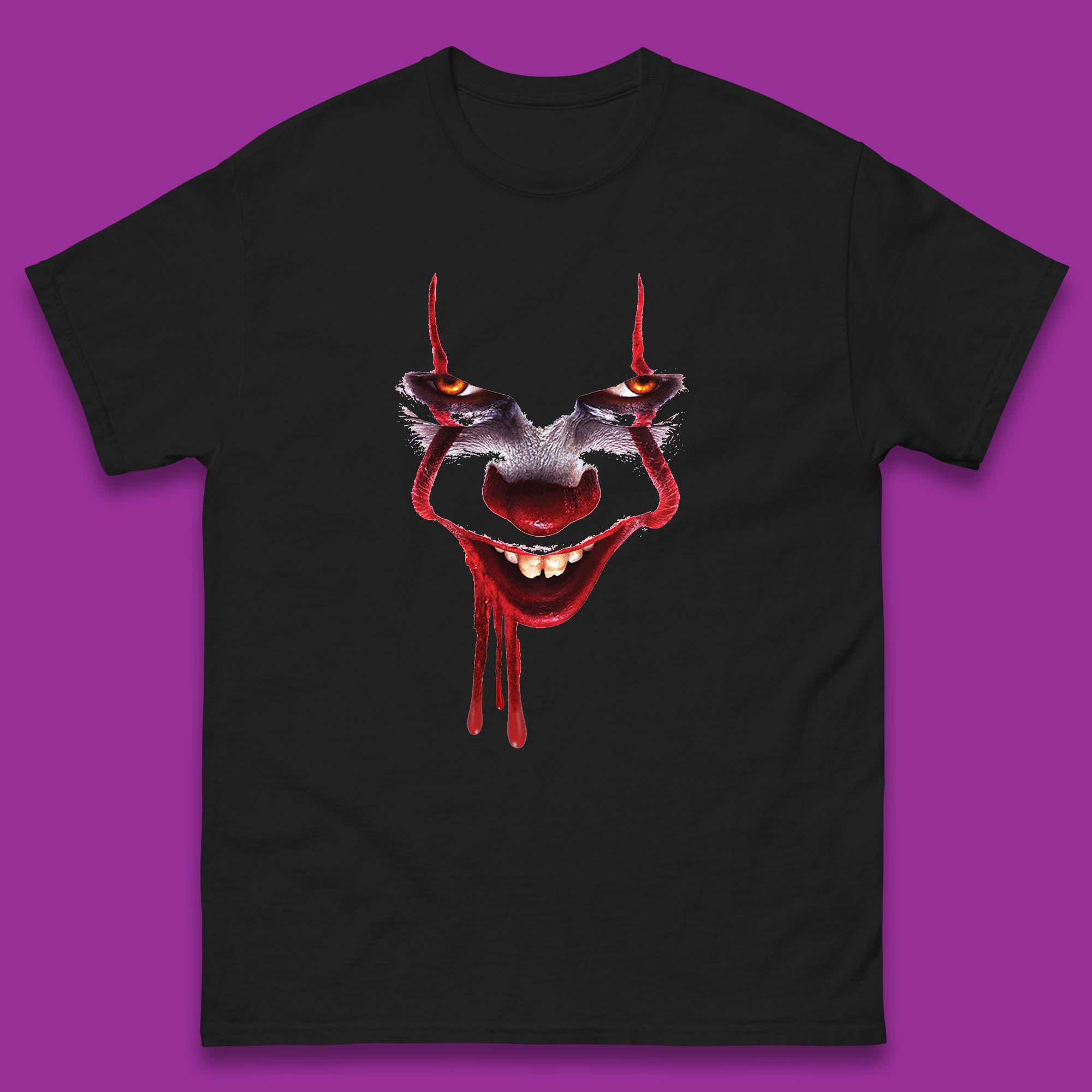 Pennywise Clown IT Chapter 2 Halloween Horror Movie Character Mens Tee Top