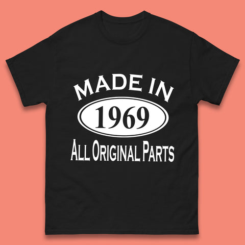 Made In 1969 All Original Parts Vintage Retro 54th Birthday Funny 54 Years Old Birthday Gift Mens Tee Top