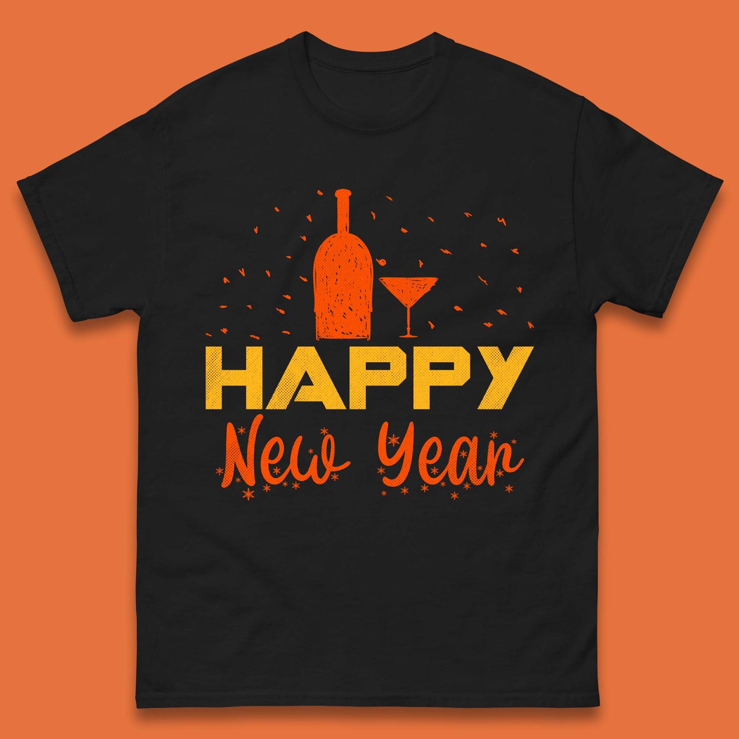 Happy New Year Wine Drinking Mens T-Shirt