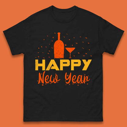 Happy New Year Wine Drinking Mens T-Shirt