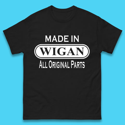 Made In Wigan All Original Parts Vintage Retro Birthday Town In Greater Manchester, England Gift Mens Tee Top