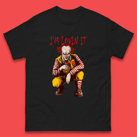 I'm Loven It Pennywise Clown Halloween IT Pennywise Clown Horror Movie Fictional Character Mens Tee Top