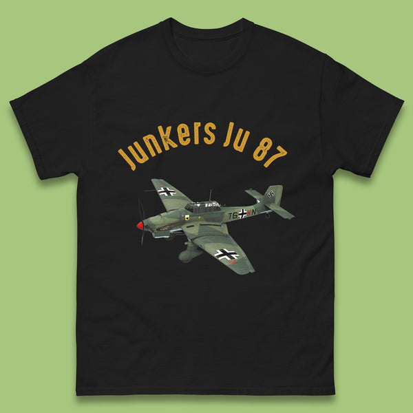 Junkers Ju 87 Or Stuka Dive Bomber And Ground Attack Aircraft Vintage Retro Fighter Jets World War II Remembrance Day Royal Air Force Mens Tee Top