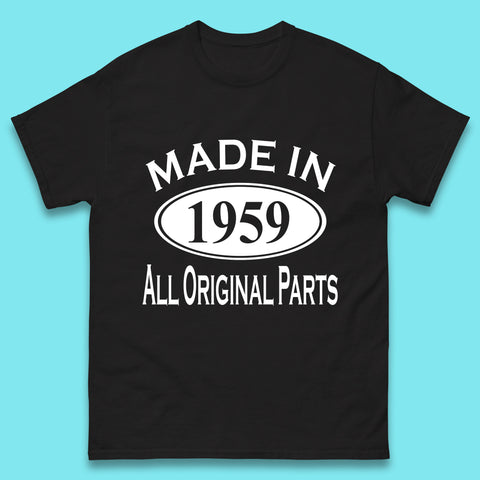 Made In 1959 All Original Parts Vintage Retro 64th Birthday Funny 64 Years Old Birthday Gift Mens Tee Top