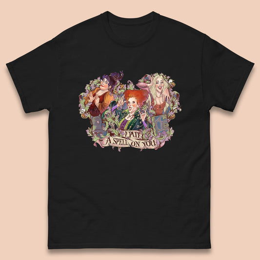I Putt A Spell On You Halloween Sanderson Sisters Hocus Pocus Vintage Witches Mens Tee Top
