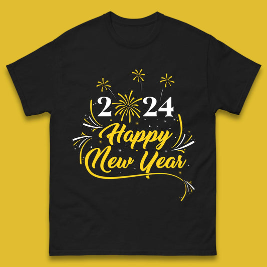 2024 Happy New Year Fireworks Mens T-Shirt