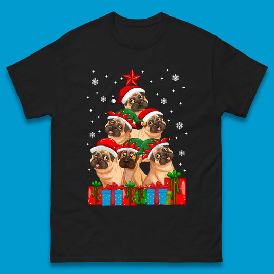 pug dog christmas t shirt