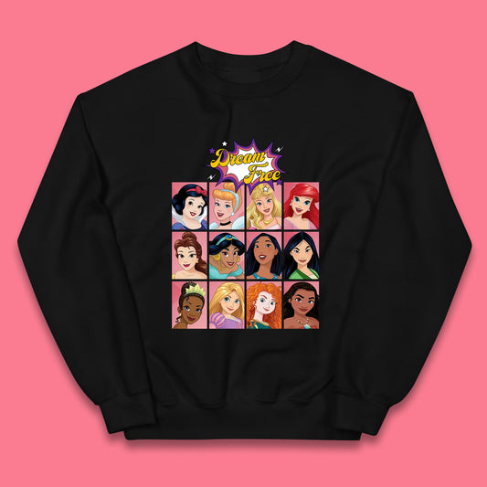 Dream Free Disney Princess Characters Disney Snow White Cinderella Jasmine Disney Princesses Group Disney World Kids Jumper