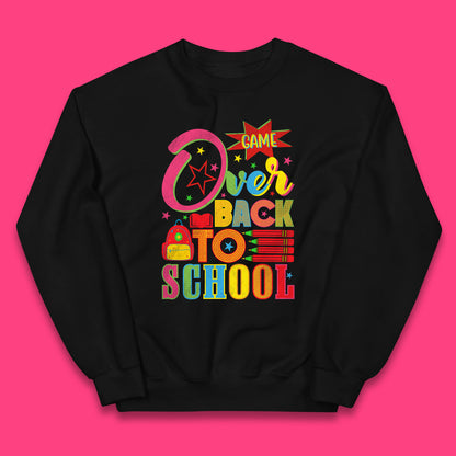 Game Over Back To School Gaming Lover Colorful School Costume Welcome Back to Learning Experience Kids Jumper