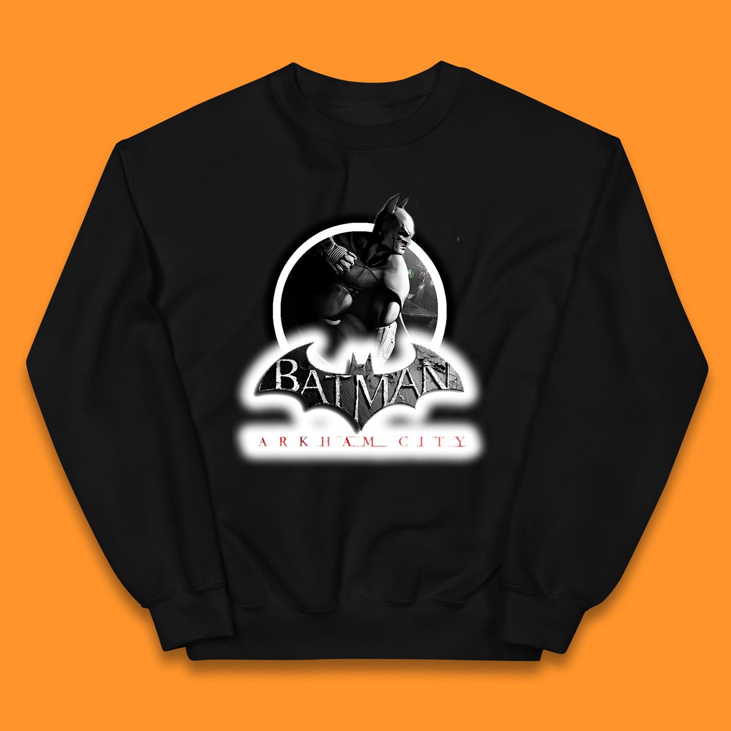 Batman Arkham City Action Adventure Game Batman Basic Logo DC Comics Superhero Gamer Kids Jumper