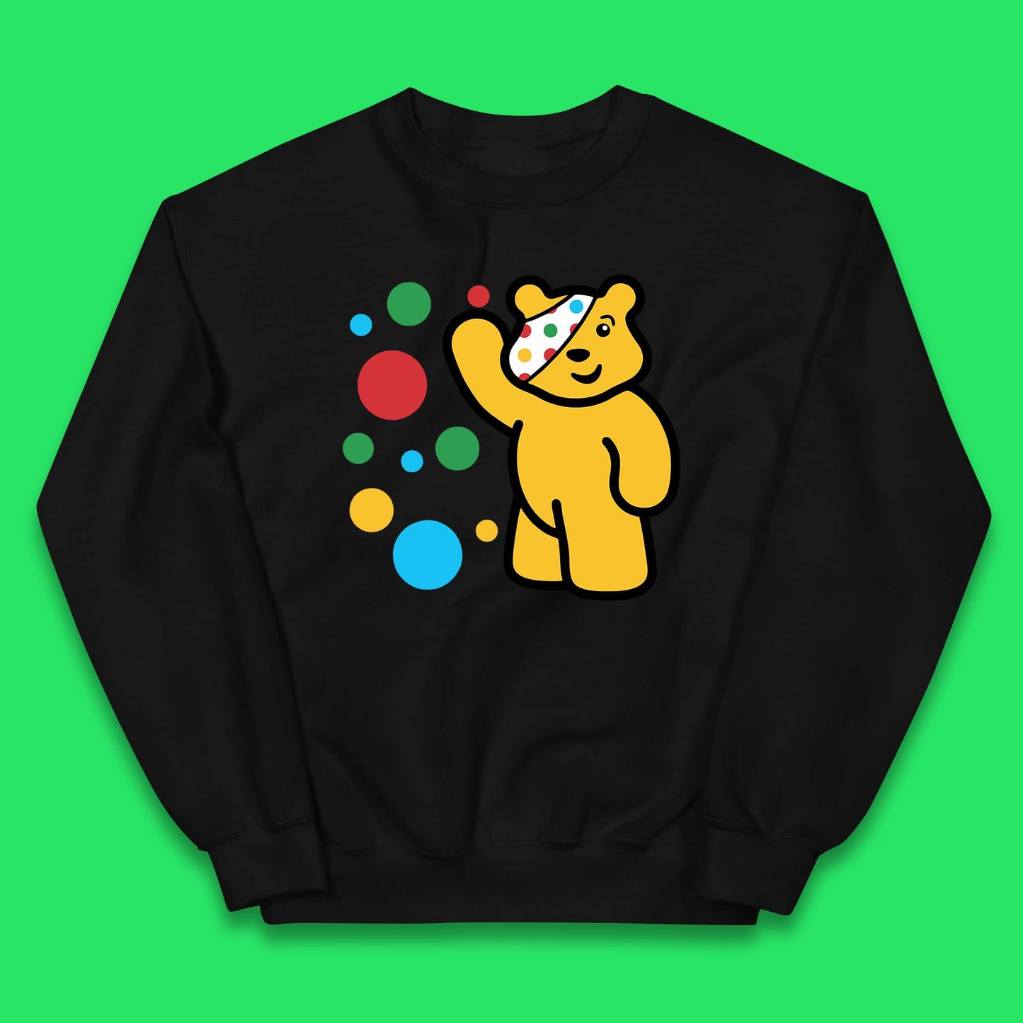 Spotty Pudsey Bear Hand Waving Dotty Spot Fundraising Children In Need Spotty Bear Spotty Day Kids Jumper