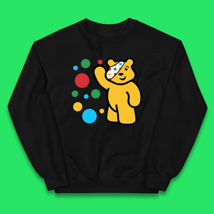 Spotty Pudsey Bear Hand Waving Dotty Spot Fundraising Children In Need Spotty Bear Spotty Day Kids Jumper