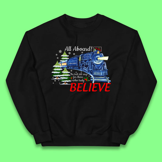 All Abroad Believe Christmas Train Kids Jumper