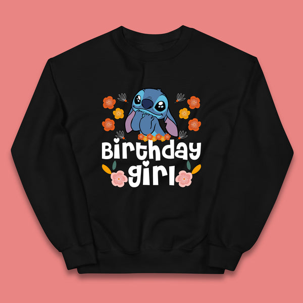Birthday Girl Disney Stitch Cartoon Character Lilo & Stitch Birthday Party Ohana Stitch Lover Kids Jumper