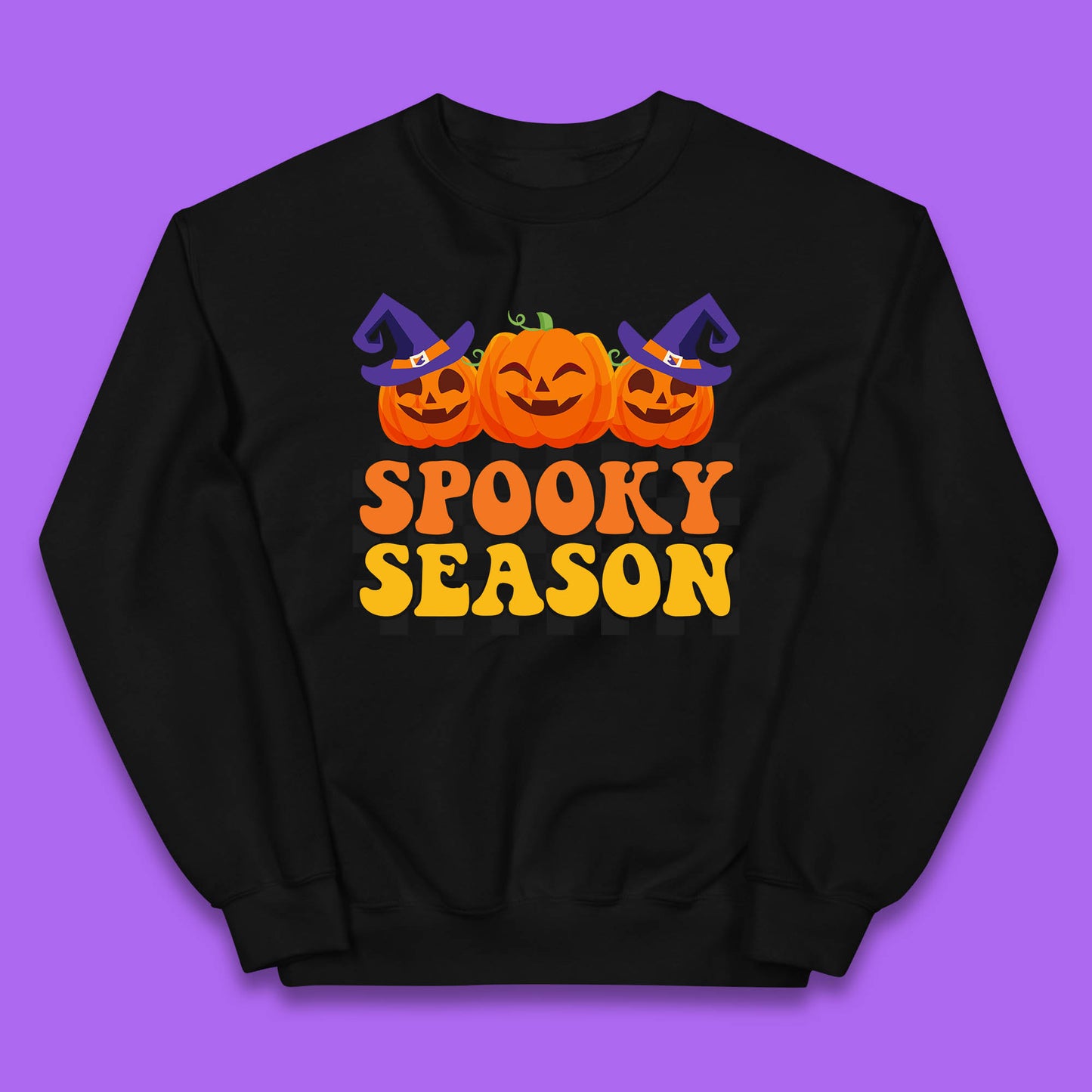 Spooky Season Halloween Jack-O-Lantern Pumpkins Spooky Vibes Kids Jumper