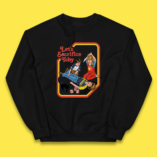 Let's Sacrifice Toby Creepy Incantation Halloween Funny Meme Dark Humor Kids Jumper