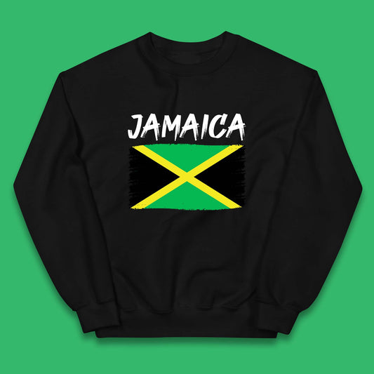 Jamaica Distressed Flag Country In The Caribbean Jamaican Flag Patriotism Kids Jumper
