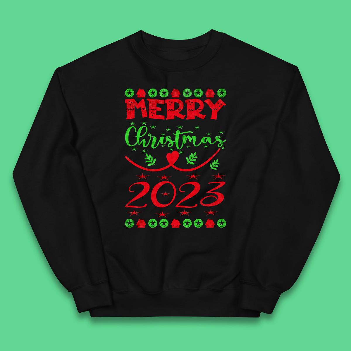 Merry Christmas 2023 Winter Holiday Xmas Festive Celebration Kids Jumper