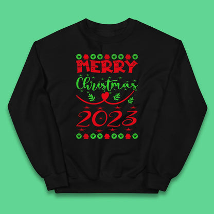 Merry Christmas 2023 Winter Holiday Xmas Festive Celebration Kids Jumper