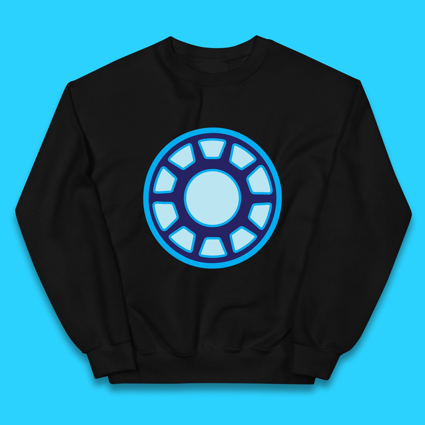 Iron Man Logo Superhero Iron Man ARC Reactor Hook Loop Tactics Morale Tony Stark Avengers Movie Kids Jumper