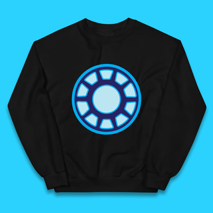 Iron Man Logo Superhero Iron Man ARC Reactor Hook Loop Tactics Morale Tony Stark Avengers Movie Kids Jumper