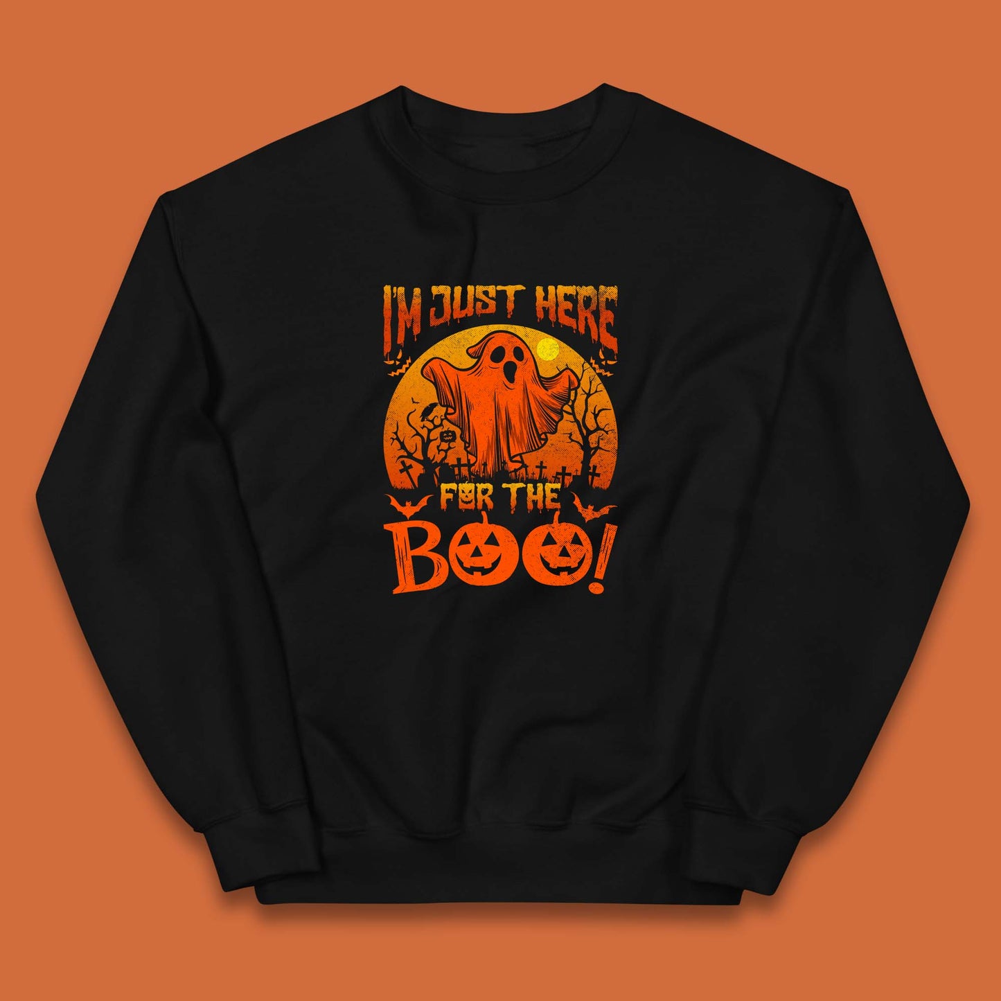 I'm Here For The Boo Halloween Horror Scary Boo Ghost Spooky Season Kids Jumper