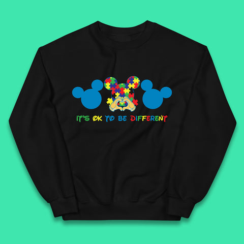 It's Ok To Be Different Autism Awareness Mickey Mouse Autism Support Acceptance Kids Jumper