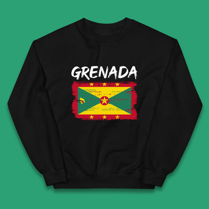 Grenada Flag Distressed Grenadian Heritage Country In The Caribbean Kids Jumper