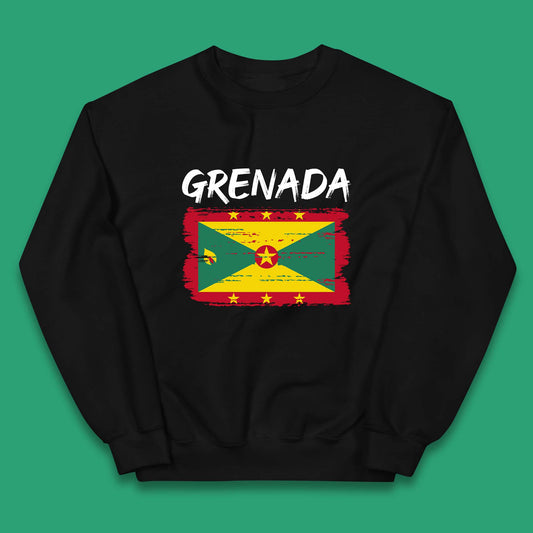 Grenada Flag Distressed Grenadian Heritage Country In The Caribbean Kids Jumper