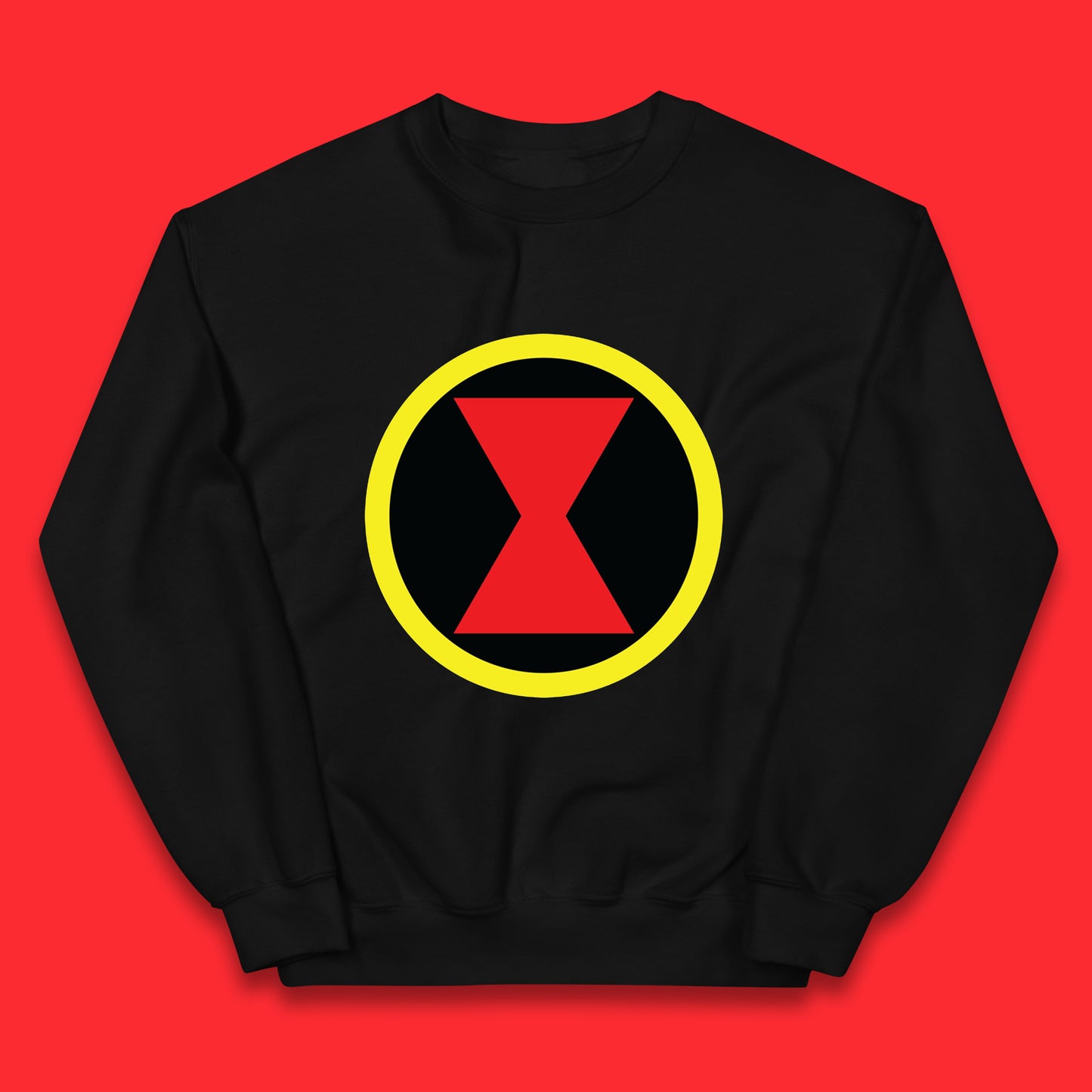 Black Widow Diy Black Symbol Logo Marvel Avengers Superhero Marvel Comics Gift for Marvel Fan Kids Jumper