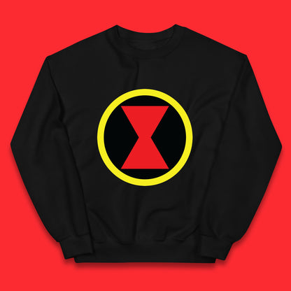 Black Widow Diy Black Symbol Logo Marvel Avengers Superhero Marvel Comics Gift for Marvel Fan Kids Jumper