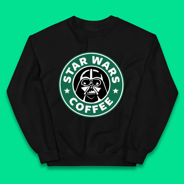 Sci-fi Action Adventure Movie Character Darth Vader Star Wars Coffee Starbucks Coffee Spoof Star Wars 46th Anniversary Kids Jumper