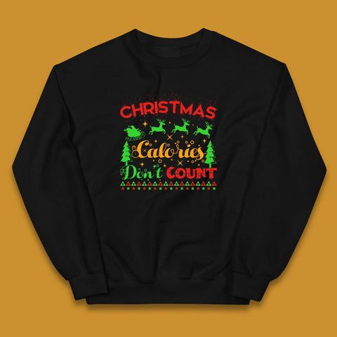 Christmas Calories Don't Count Christmas Food Funny Xmas Kids Jumper