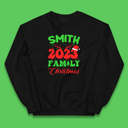 Personalised 2023 Family Christmas Your Name Xmas Matching Family Costume Kids Jumper